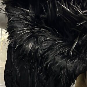 Dave And Johnny Womens Ostrich Feather Black Dress - Size 11/12